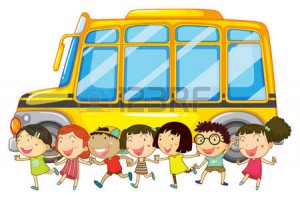 32578222-illustrazione-di-molti-bambini-e-uno-scuolabus